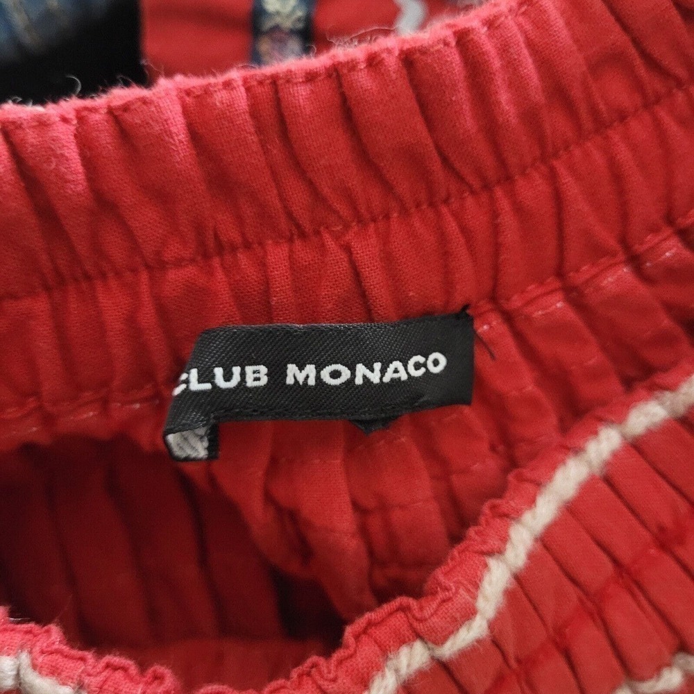 Club Monaco Skirt Womens XS Red Pleated Accordian Embroidered Boho Folk Olla - Picture 3 of 5